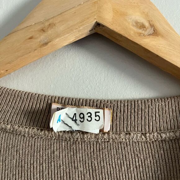 Vintage 70s Brown Knit Sweater Vest L-XL Flecked V-Neck Grandpa Core - Picture 2 of 11